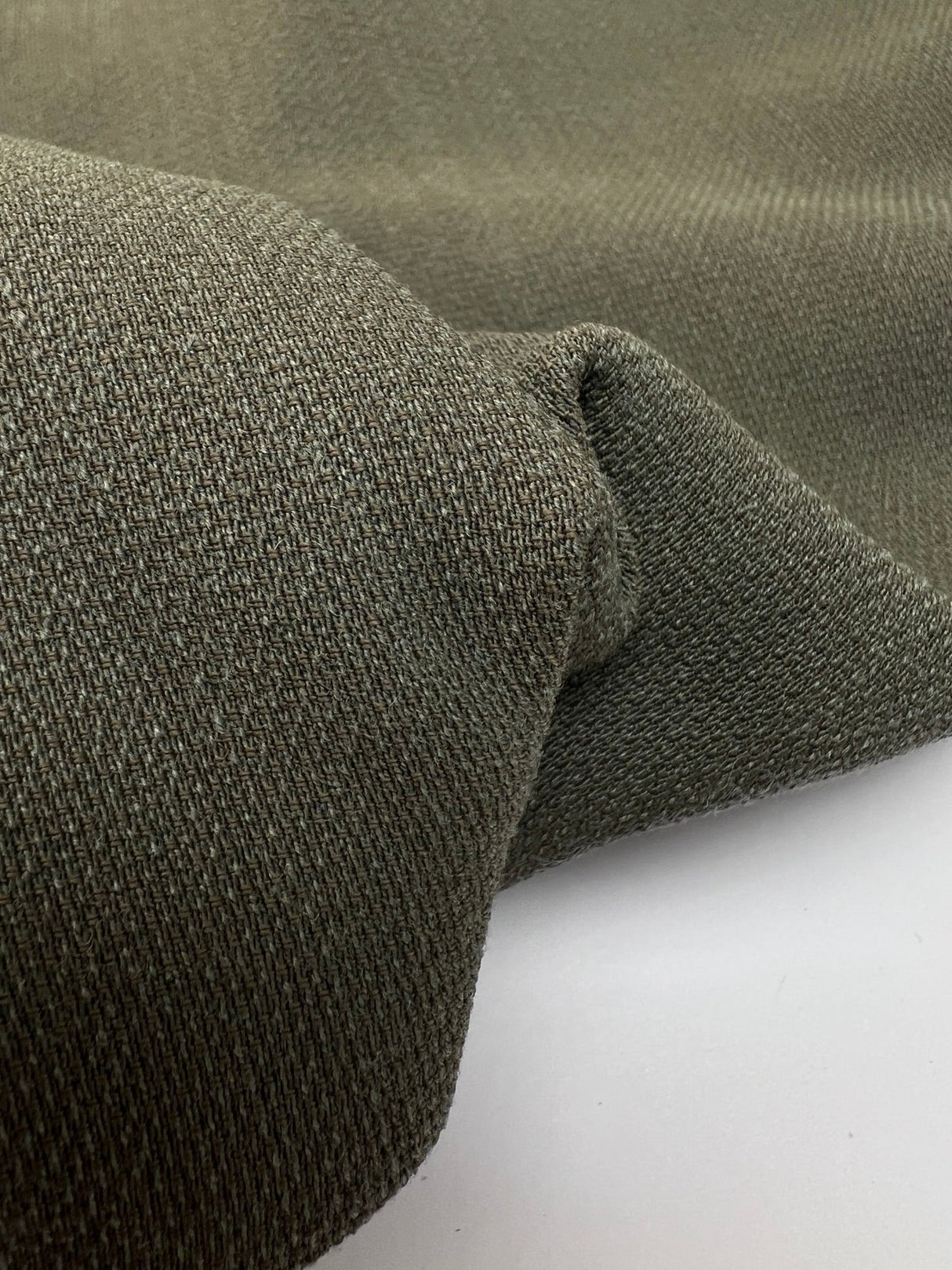 Cotton Basket Weave Fabric Brown Green Shades