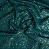 Zsa Spa Polyester Spandex Sequin Fabric - Embroidered Holographic Sequins, 50" Width (1 Yard)
