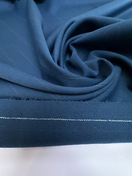 Wool Polyester Twill Striped Gray Blue Pink