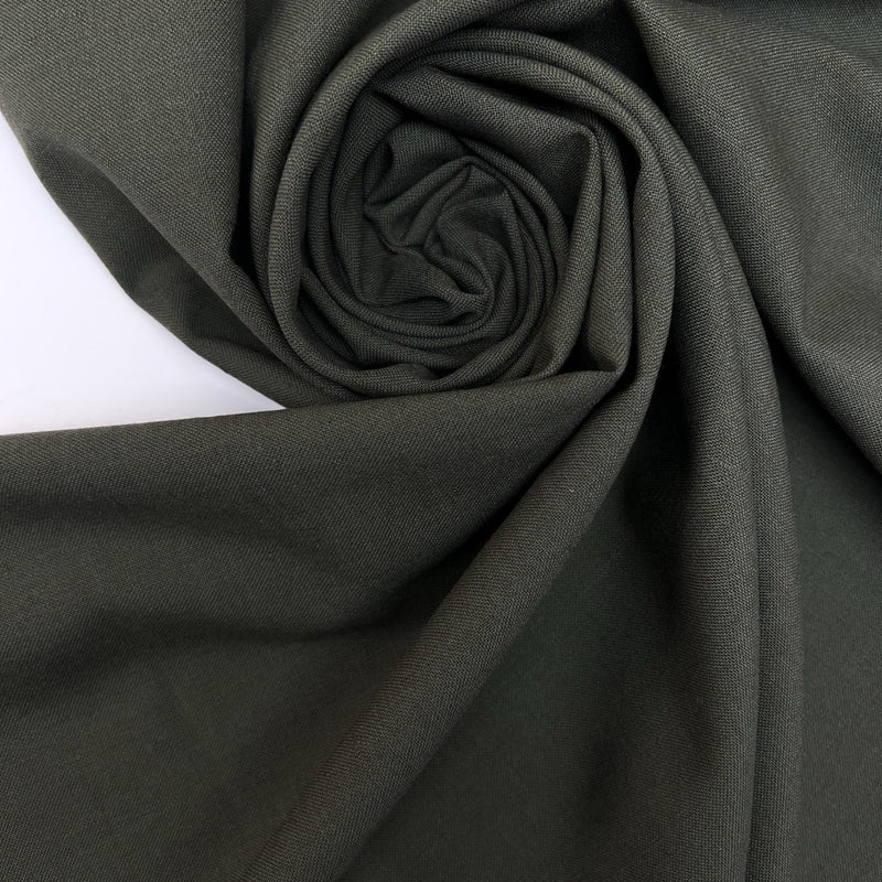 Wool Polyamide Plain Weave Green Suiting