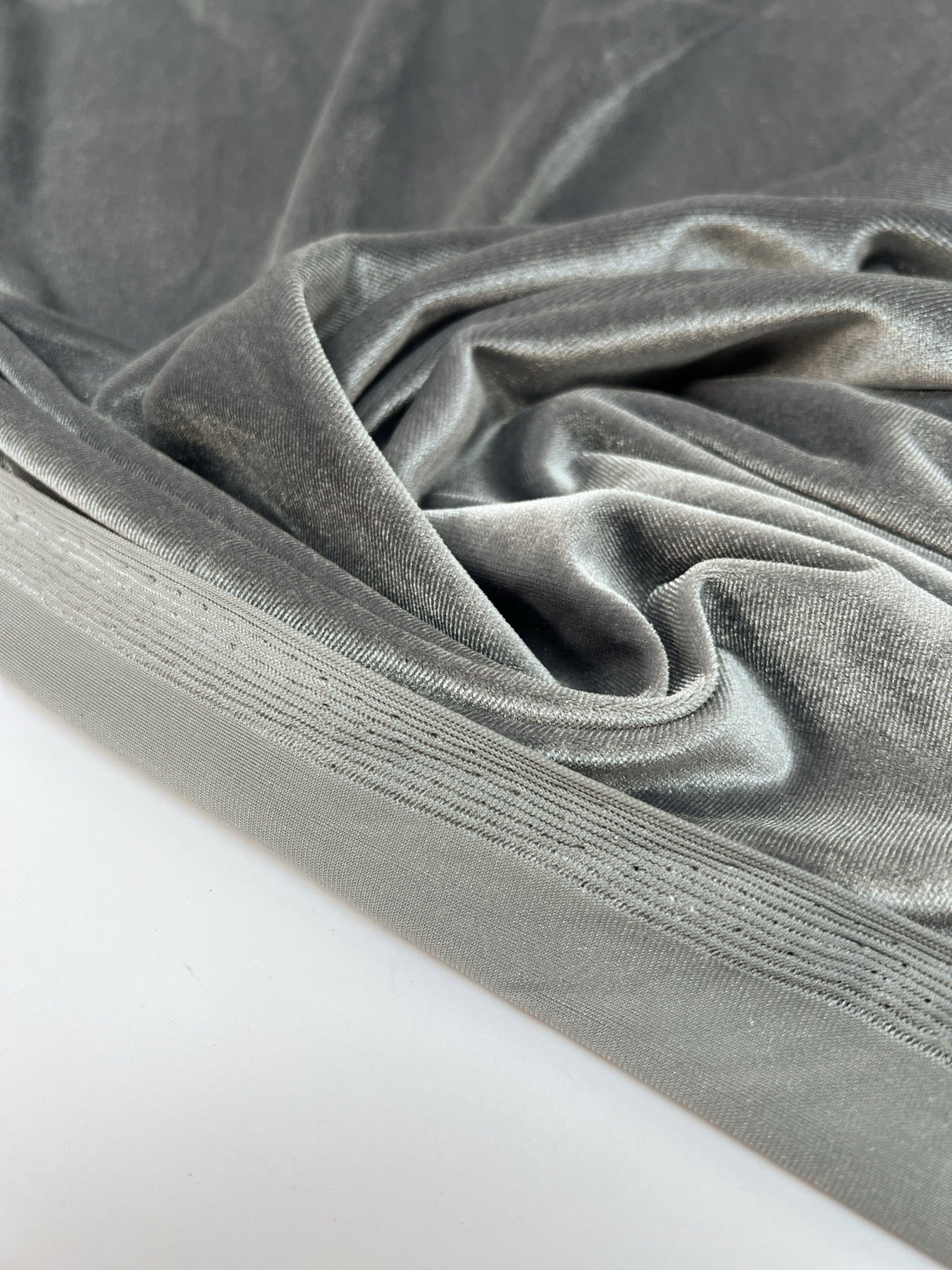 Gray Velour Knitted Fabric