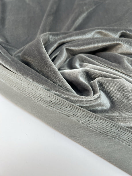Gray Velour Knitted Fabric