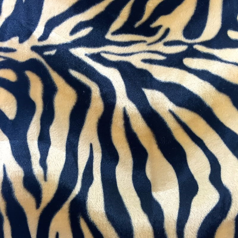 Faux Fur Fabric Big Zebra Print Velboa