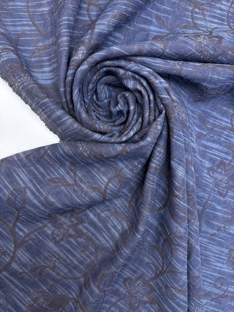 Cotton Blend Matlassé Purple-Blue