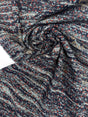 Wool Acrylic Striped Fabric White