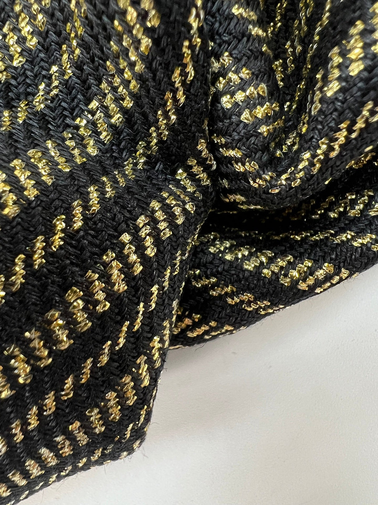 Cotton Lurex Tweed Striped Golden-Black