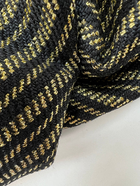 Cotton Lurex Tweed Striped Golden-Black