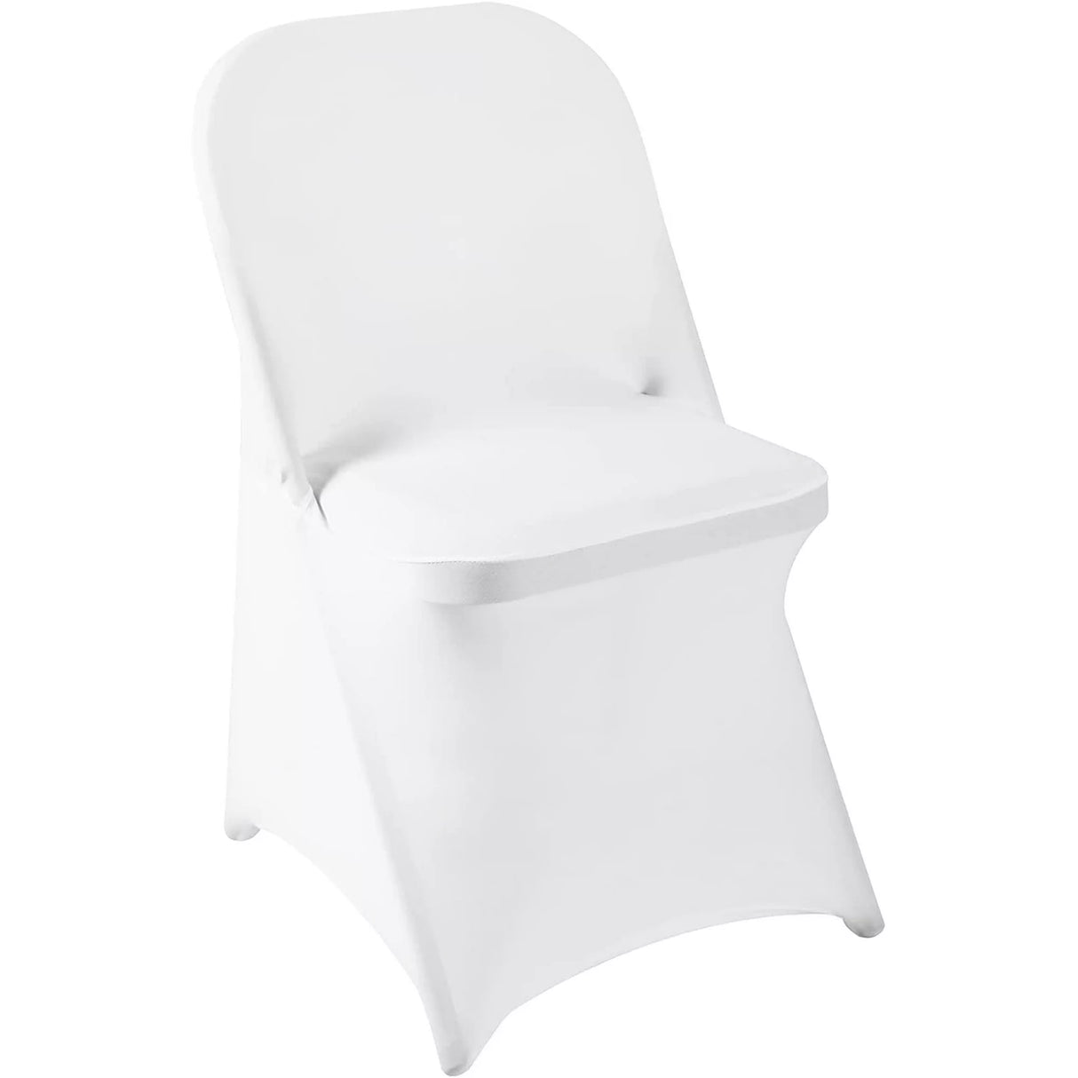 White Spandex Stretchable Folding Chair Covers for Party Wedding Dining Ceremony Reception 16 Inch Height 36 Inch Length