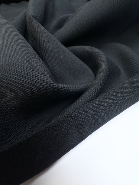 Wool Polyamide Suiting Black