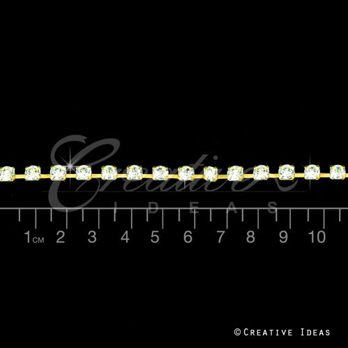 5Mm Rhineston Chain (Separated) - 5 Yards (Gold)