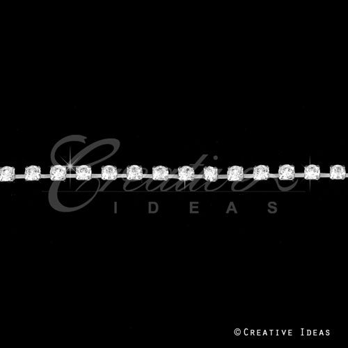 5Mm Rhineston Chain (Separated) - 5 Yards (Silver)