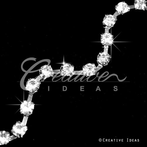 5Mm Rhineston Chain (Separated) - 5 Yards (Silver)
