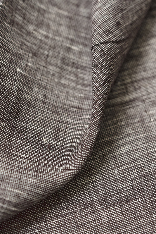 1 Yard Brown or Off White 2 Tone Melange Softened Pure Linen Fabric, Midweight 58 Inches Wide