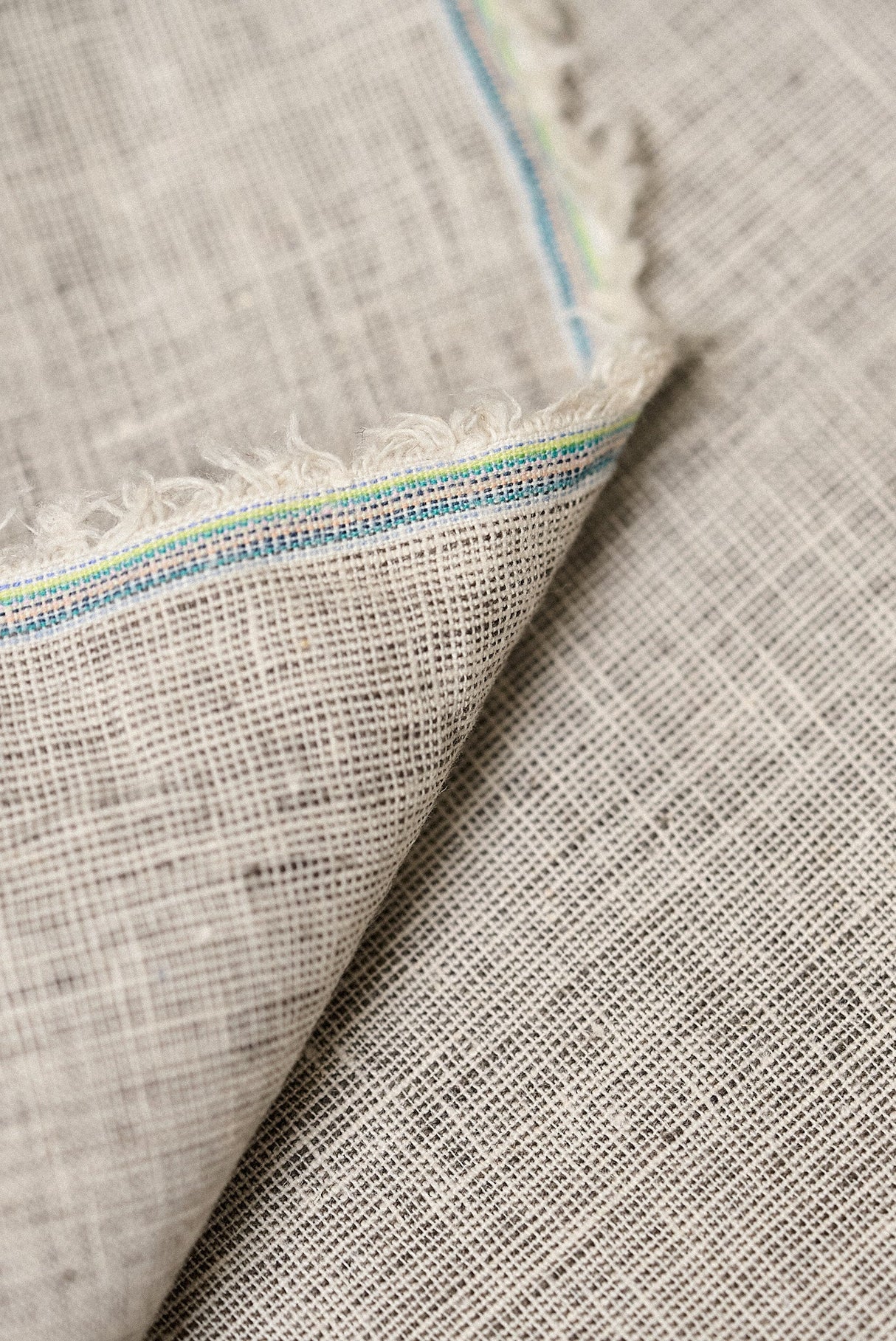 Pure Linen Melange Charcoal Off-White