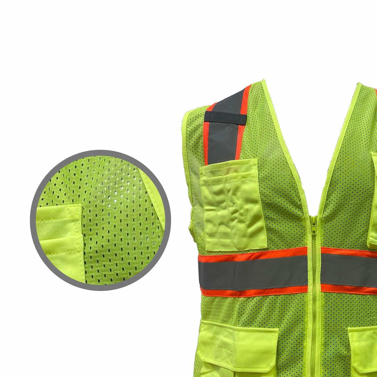 Tricot Reflective Vest with Liner - 10 Pack - 3.5oz  - 100% Polyester