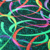 Wild Confetti Nylon Spandex Fabric - Multicolor Rainbow Crescent Print, 58-60" Width (1 Yard)