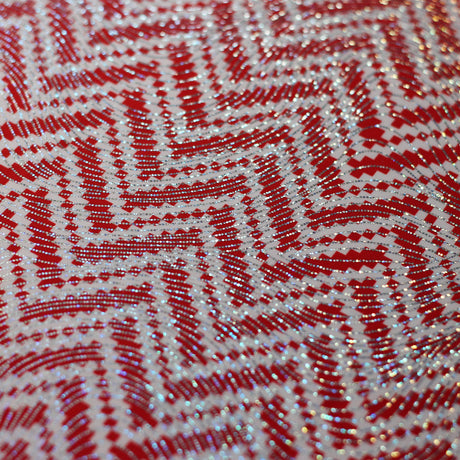 Zig Zag Racer Foil Polyester Spandex Fabric - Sparkly Chevron Foil Print, 58/60" Width (1 Yard)