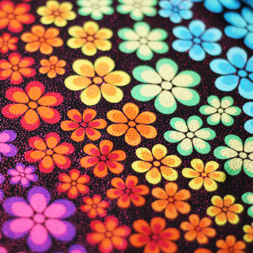 Floral Trance Nylon Spandex Fabric - Multi-Color Floral Print, 58-60" Width (1 Yard)