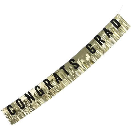 Graduation Banner Gold Foil Fringe