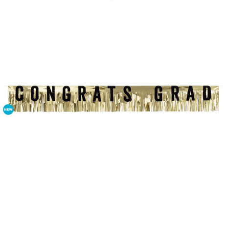 Graduation Banner Gold Foil Fringe