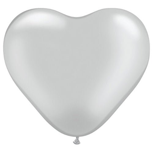 Latex Heart Balloons Silver
