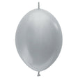 Latex Balloons 6 Inch Metallic Silver Link-O-Loon