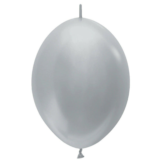 Latex Balloons 6 Inch Metallic Silver Link-O-Loon
