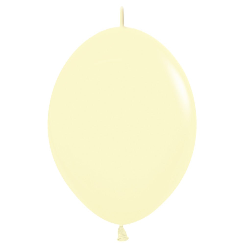 Latex Balloons 6 Inch Sempertex Link-O-Loon Pastel Matte Yellow