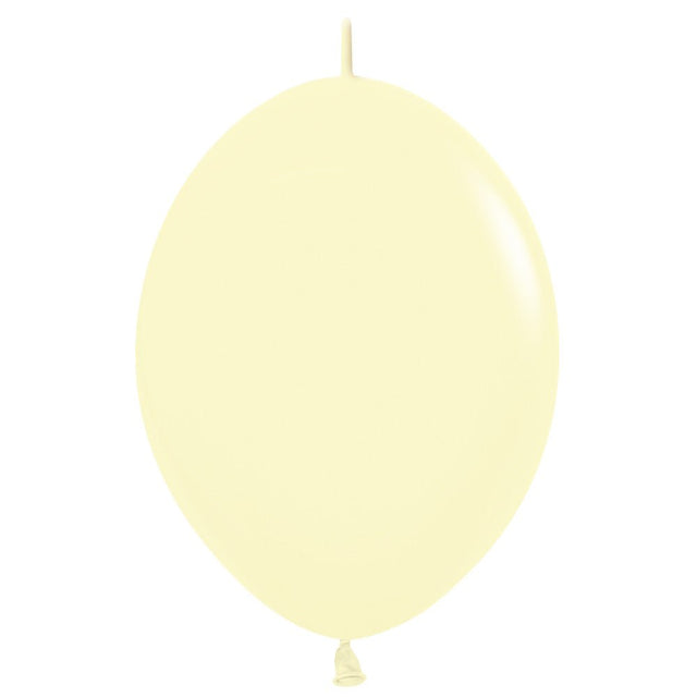 Latex Balloons 6 Inch Sempertex Link-O-Loon Pastel Matte Yellow