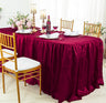 Ruffled Fitted Crushed Taffeta Tablecloth With Skirt
