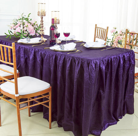 Ruffled Fitted Crushed Taffeta Tablecloth With Skirt