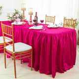 Ruffled Fitted Crushed Taffeta Tablecloth With Skirt
