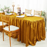 Ruffled Fitted Crushed Taffeta Tablecloth With Skirt