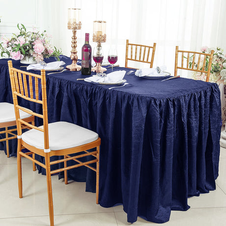 Ruffled Fitted Crushed Taffeta Tablecloth With Skirt