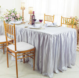 Ruffled Fitted Crushed Taffeta Tablecloth With Skirt