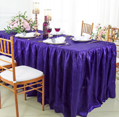 Ruffled Fitted Crushed Taffeta Tablecloth With Skirt