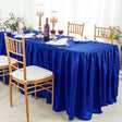 Rectangular Ruffled Fitted Crushed Taffeta Tablecloth With Skirt - Royal Blue