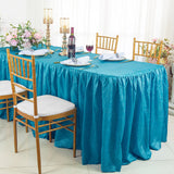 Ruffled Fitted Crushed Taffeta Tablecloth With Skirt