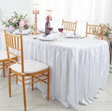 Ruffled Fitted Crushed Taffeta Tablecloth With Skirt