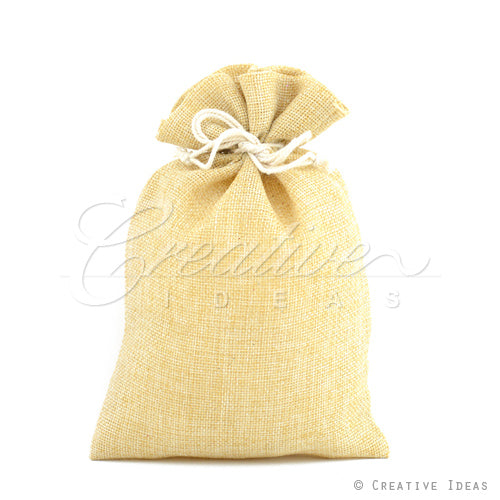 6"X9" Faux Burlap Pouches - Sold By A Dozen Pieces ( 6 Pieces/Inner Pack) (Natural)