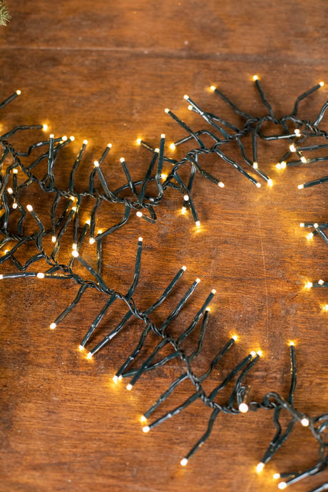 25' Platinum Elite Cluster Lights - 760L Warm White (Green Cord)