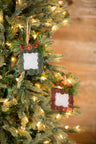 8 x 4 Inch Button Frame with Pinecones Decorative Christmas Photo Hanging Ornament