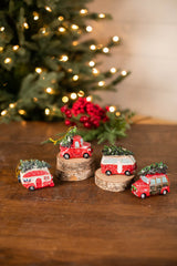 3.7” L Resin Holiday Vehicle with Tree Ornament