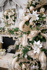 32” Acanthus Leaves Platinum Christmas Spray