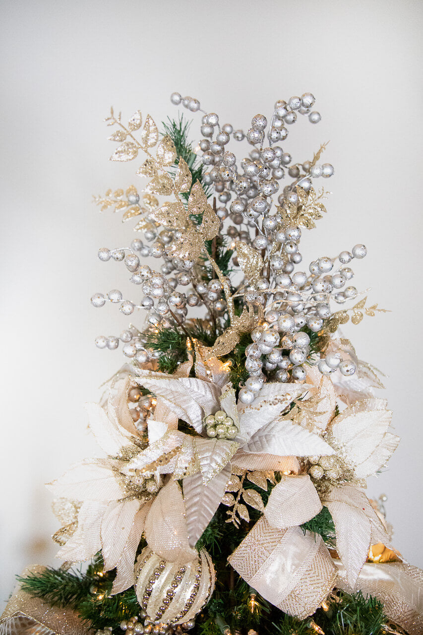 20” x 13" Velvet Sheer Blush Poinsettia Stem