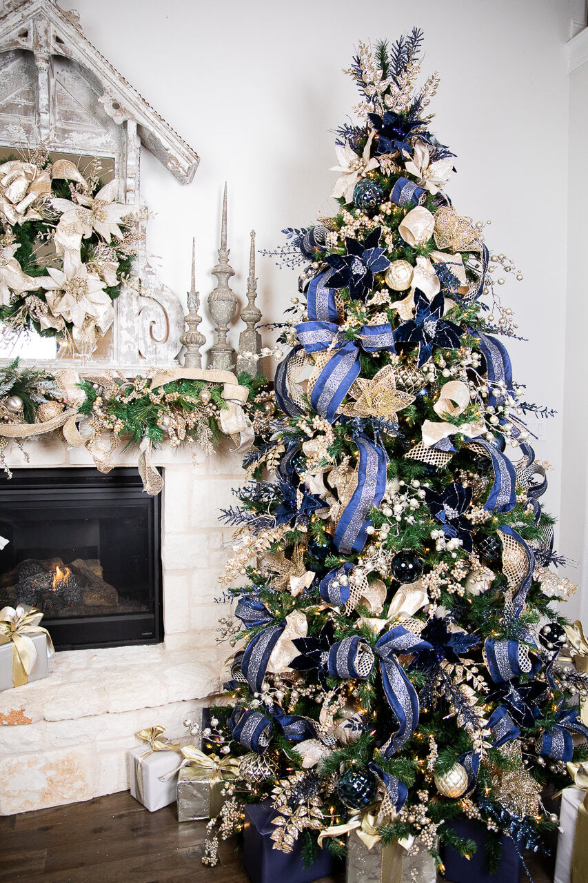 12 CM Blue Chrome Honeycombed Ball Ornament