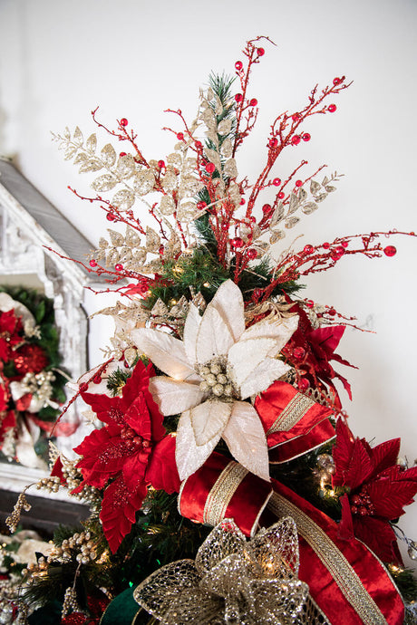 42” Jeweled Bead Branch Spray - Red