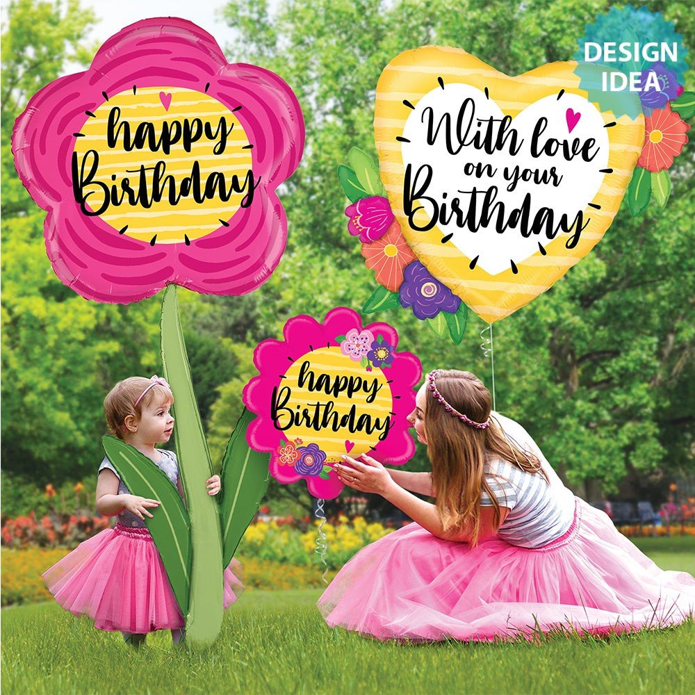 Foil Balloon Birthday Flower 60 Inch