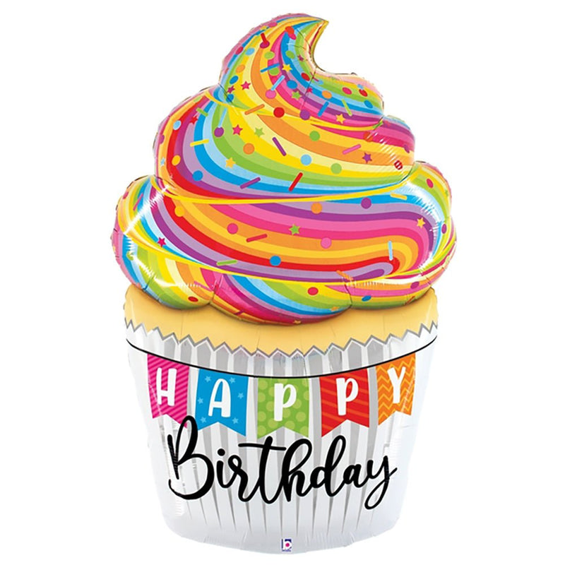 Foil Balloon Special Delivery Birthday Cupcake