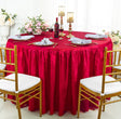 Round Crushed Taffeta Tablecloth With Skirt